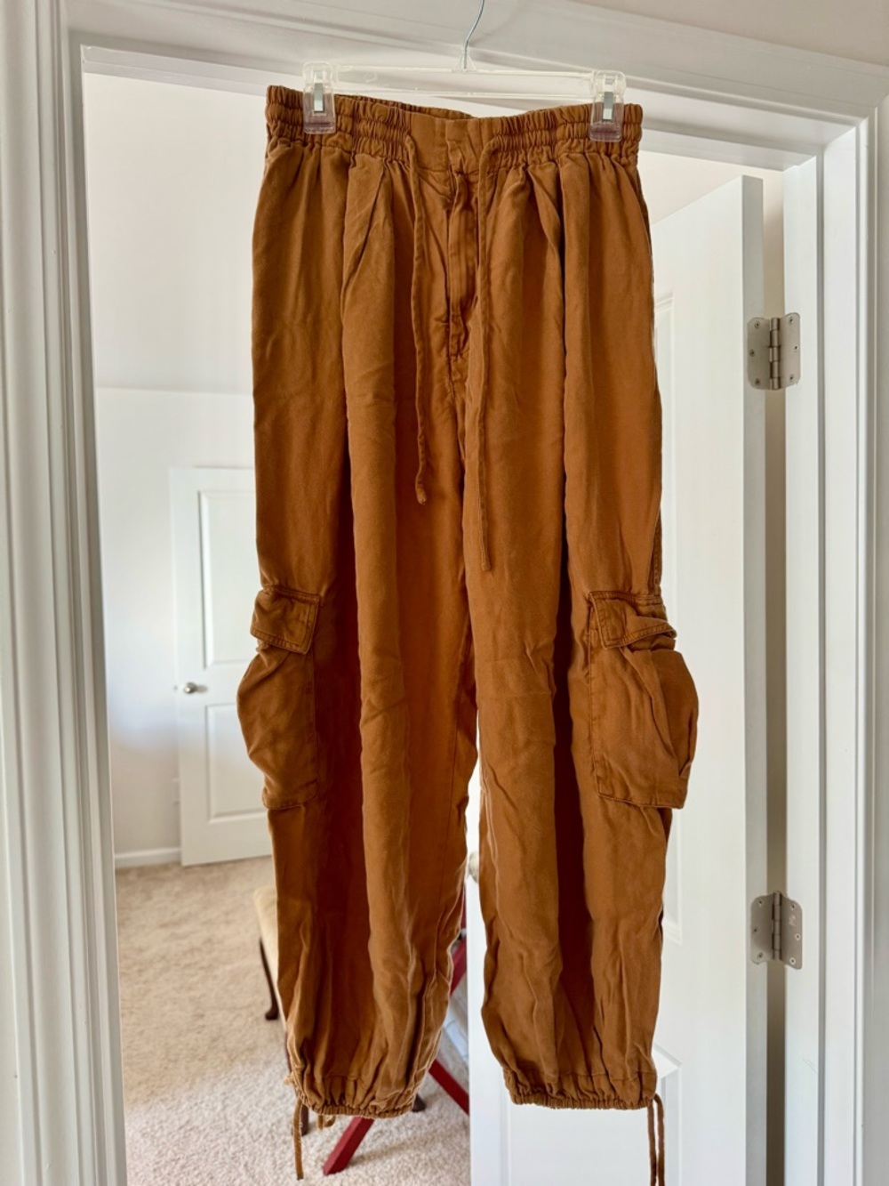 Free People Women’s Drawstring Cargo Pants in Brown